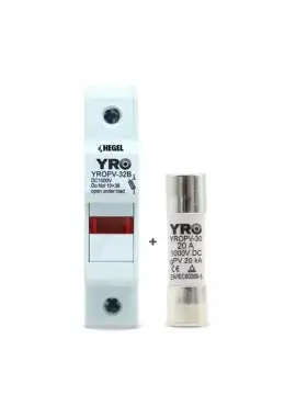 Hegel DC 1000V 20KA Kartuş Yuvası + Hegel DC 20A 1000V Kartuş Sigorta