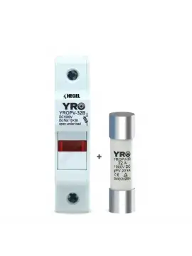 Hegel DC 1000V 20KA Kartuş Yuvası + Hegel DC 32A 1000V Kartuş Sigorta