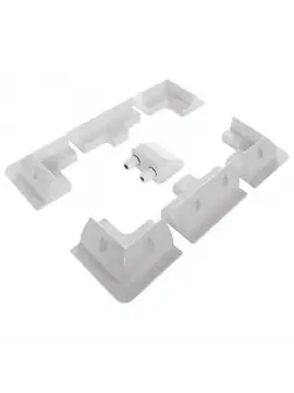 Karavan Güneş Paneli Beyaz Montaj Seti - 7 Parça Komple Braket Seti (4 Köşe + 2 Yan + Kablo Kapağı)