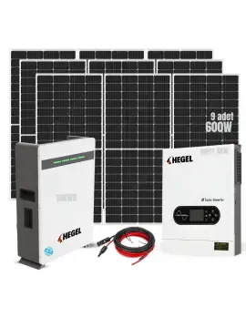 Tam Off Grid 10KWH Solar Enerji Paketi – 9x600W Gazioğlu Panel + Hegel 51.2V 200Ah LiFePO4 Akü + 6KW İnverter