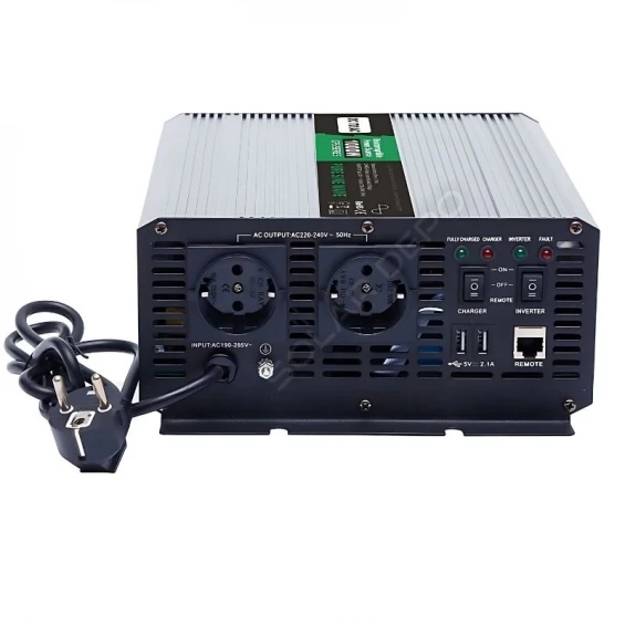 Carspa 1KW 1000 Watt 12 Volt Tam Sinüs Karavan İnverteri - Şebekeden Şarjlı