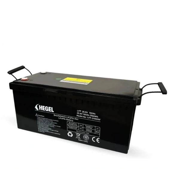 Hegel 100Ah 25.6V LiFePO4 Lityum Akü + Bluetooth
