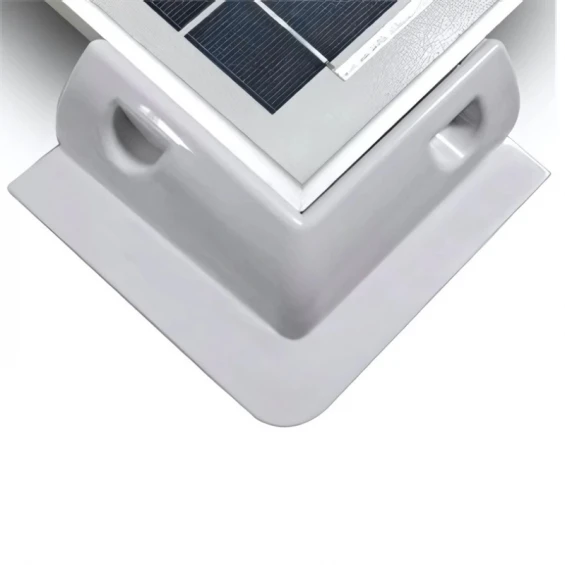 Karavan Güneş Paneli Beyaz Montaj Seti - 7 Parça Komple Braket Seti (4 Köşe + 2 Yan + Kablo Kapağı)