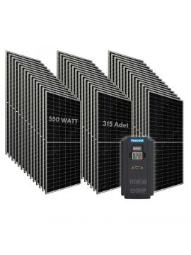 110KW 150HP 3Faz 380V Güneş Paneli ile Dalgıç Pompa Sistemi