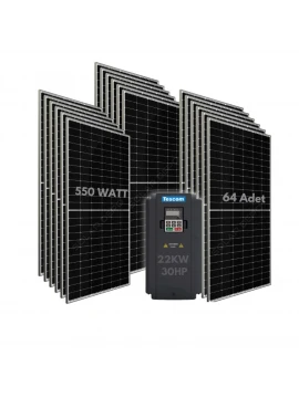 22KW 30HP 3Faz 380V Güneş Paneli ile Dalgıç Pompa Sistemi