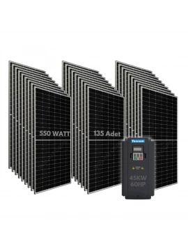 45KW 60HP 3Faz 380V Güneş Paneli ile Dalgıç Pompa Sistemi