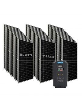 55KW 75HP 3Faz 380V Güneş Paneli ile Dalgıç Pompa Sistemi