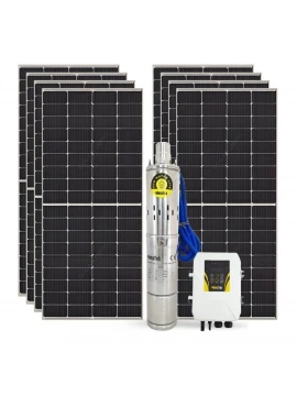 8 adet Güneş Paneli ile Çalışan 2200 Watt Sulama Paketi - Max.200 Metre - Max.11 Ton Su