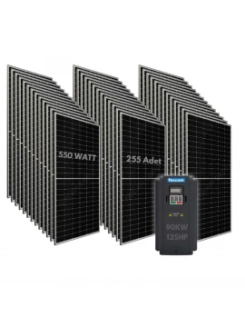 90KW 125HP 3Faz 380V Güneş Paneli ile Dalgıç Pompa Sistemi