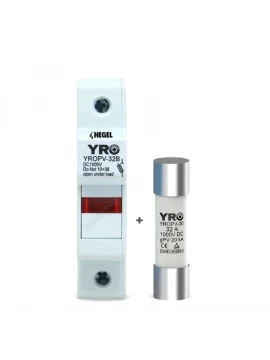 Hegel DC 1000V 20KA Kartuş Yuvası + Hegel DC 32A 1000V Kartuş Sigorta