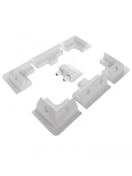 Karavan Güneş Paneli Beyaz Montaj Seti - 7 Parça Komple Braket Seti (4 Köşe + 2 Yan + Kablo Kapağı)