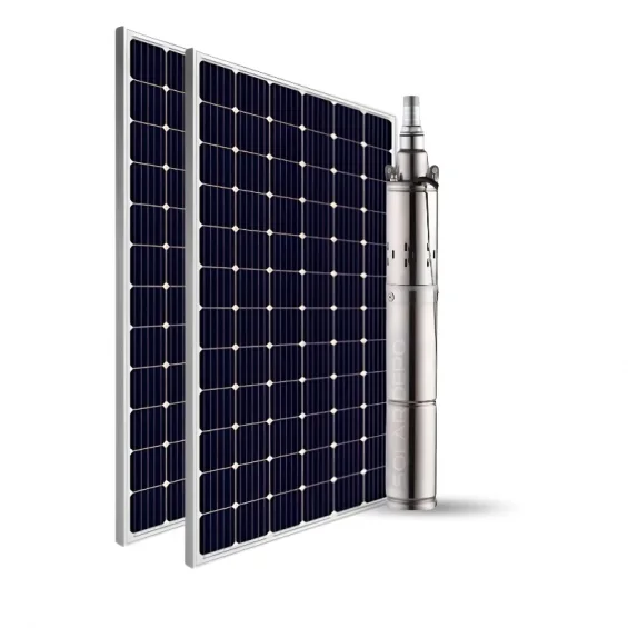 2 Adet Güneş Paneli ile Çalışan GMG 48 Volt Dc Pompalı Sulama Paketi - Max.90 Metre - Max.2 Ton Su