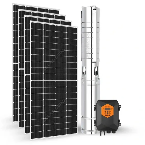 200 Metreye Kadar Basan Uygun Fiyatlı 110V Aküsüz Güneş Panelli Dalgıç Pompa