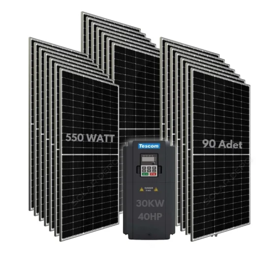 30KW 40HP 3Faz 380V Güneş Paneli ile Dalgıç Pompa Sistemi