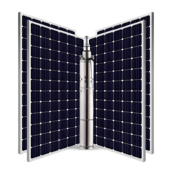 4 Adet Güneş Paneli ile Çalışan GMG 60 Volt Dc Pompalı Sulama Paketi - Max.110 Metre - Max.2 Ton Su