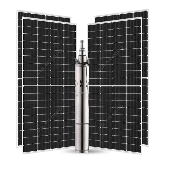 4 Adet Güneş Paneli ile Çalışan GMG 72 Volt Dc Pompalı Sulama Paketi - Max.120 Metre - Max.2 Ton Su