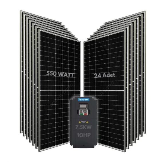 7.5KW 10HP 3Faz 380V Güneş Paneli ile Dalgıç Pompa Sistemi