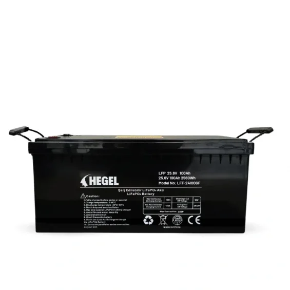 Hegel 100Ah 25.6V LiFePO4 Lityum Akü + Bluetooth