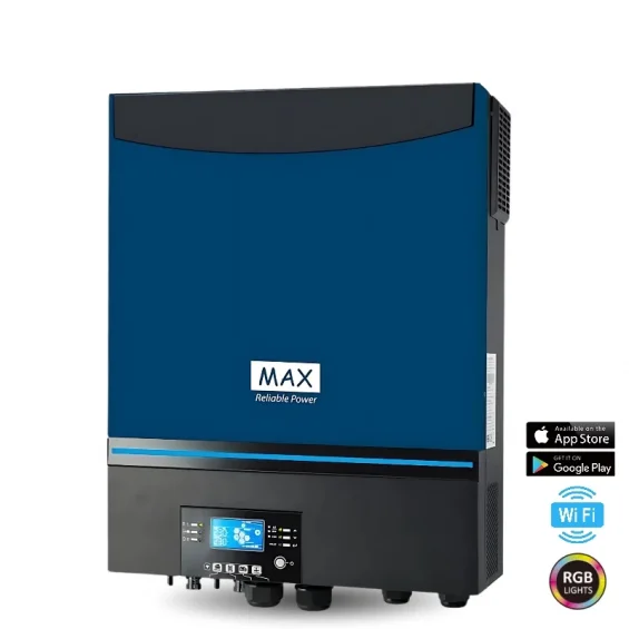 Max 7.2KW 7200 Watt Tam Sinüs Akıllı İnverter - WİFİ Destekli 48V 80A MPPT Paralellenebilir İnverter