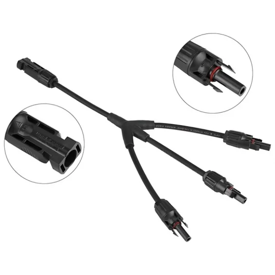 MC4 30cm Kablolu 3lü Y Tipi Paralelleme Güneş Paneli Bağlantı Konnektörü