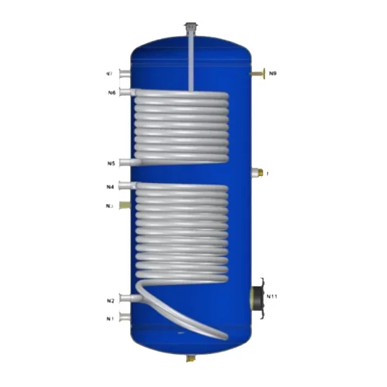 Solimpeks 1500 Litre Çift Serpantinli Emaye Boyler