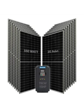 11KW 15HP 3Faz 380V Güneş Paneli ile Dalgıç Pompa Sistemi