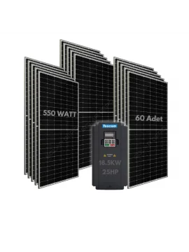 18.5KW 25HP 3Faz 380V Güneş Paneli ile Dalgıç Pompa Sistemi