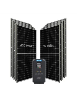 2.2KW 3HP 3Faz 380V Güneş Paneli ile Dalgıç Pompa Sistemi