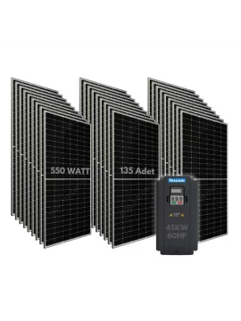 45KW 60HP 3Faz 380V Güneş Paneli ile Dalgıç Pompa Sistemi