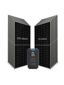 4KW 5.5HP 3Faz 380V Güneş Paneli ile Dalgıç Pompa Sistemi