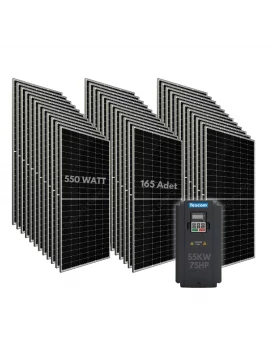 55KW 75HP 3Faz 380V Güneş Paneli ile Dalgıç Pompa Sistemi