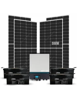 Bir Evin Tüm İhtiyacını Karşılayan Lityum Akülü Müstakil Ev Güneş Enerjisi Paketi - Günlük 13 KW - 33 KW Üretim