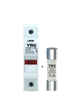 Hegel DC 1000V 20KA Kartuş Yuvası + Hegel DC 32A 1000V Kartuş Sigorta
