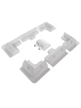 Karavan Güneş Paneli Beyaz Montaj Seti - 7 Parça Komple Braket Seti (4 Köşe + 2 Yan + Kablo Kapağı)