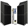 8 Adet 550W Güneş Paneli ile Çalışan Hegel 2200 Watt DC-AC Max.200 Metre Pompa Paketi