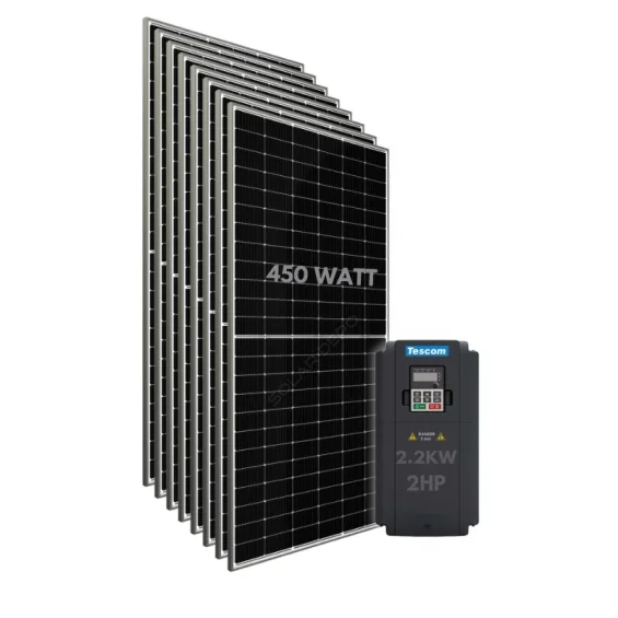 1.5KW 2HP 3Faz 220V Güneş Paneli ile Dalgıç Pompa Sistemi