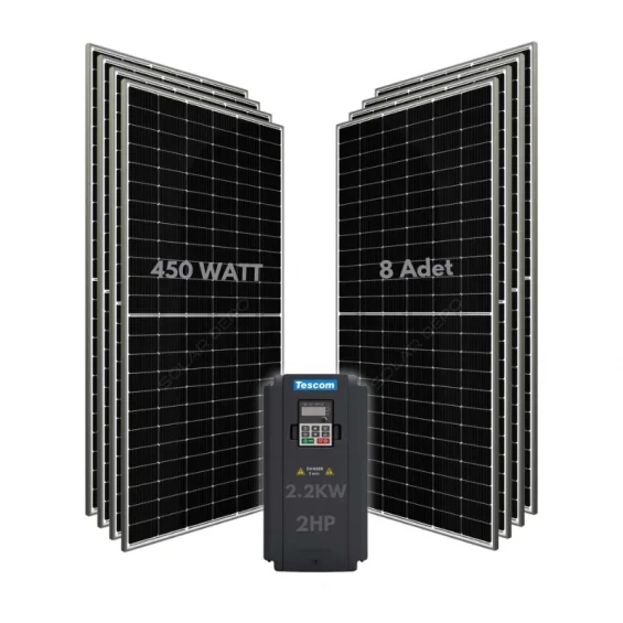 1.5KW 2HP 3Faz 380V Güneş Paneli ile Dalgıç Pompa Sistemi