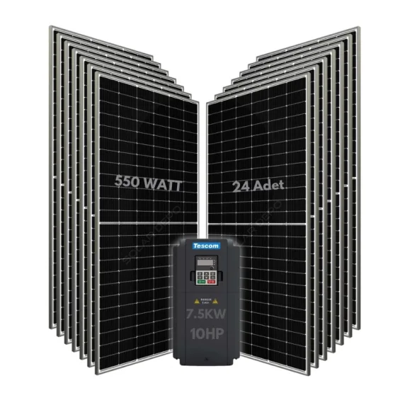 7.5KW 10HP 3Faz 380V Güneş Paneli ile Dalgıç Pompa Sistemi