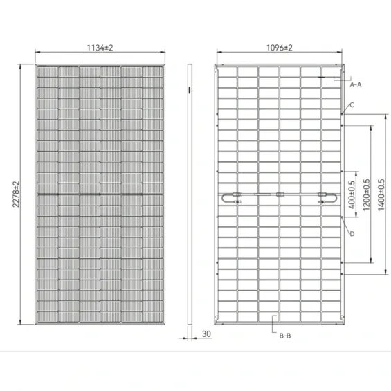 GSE 600 Watt 16BB A+ Class TopCon Half Cut Güneş Paneli - Monokristal Solar Panel