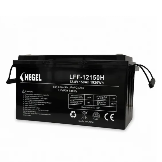 Hegel 12.8V 150Ah LiFePO4 Lityum Akü + Bluetooth