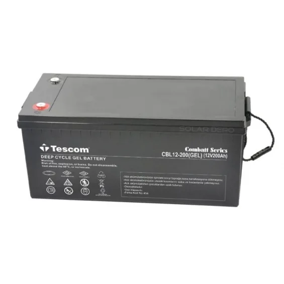 Tescom Combatt 200Ah 12V İthal Derin Döngü Jel Akü