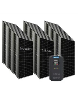 110KW 150HP 3Faz 380V Güneş Paneli ile Dalgıç Pompa Sistemi