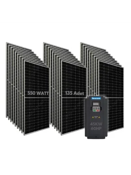 45KW 60HP 3Faz 380V Güneş Paneli ile Dalgıç Pompa Sistemi
