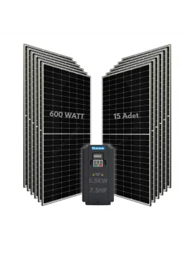 5.5KW 7.5HP 3Faz 380V Güneş Paneli ile Dalgıç Pompa Sistemi