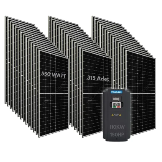 110KW 150HP 3Faz 380V Güneş Paneli ile Dalgıç Pompa Sistemi