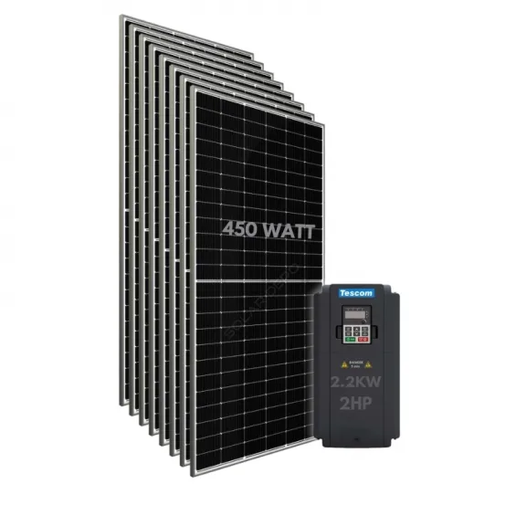 1.5KW 2HP 3Faz 220V Güneş Paneli ile Dalgıç Pompa Sistemi