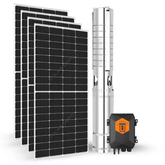 200 Metreye Kadar Basan Uygun Fiyatlı 110V Aküsüz Güneş Panelli Dalgıç Pompa