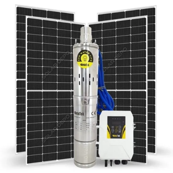 4 adet Güneş Paneli ile Çalışan 110 Volt Sulama Paketi - Max.110 Metre - Max.7.5 Ton Su