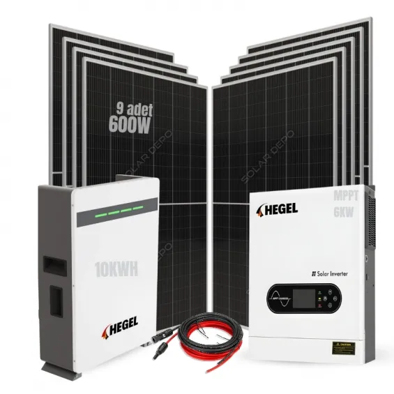 Tam Off Grid 10KWH Solar Enerji Paketi – 9x600W Gazioğlu Panel + Hegel 51.2V 200Ah LiFePO4 Akü + 6KW İnverter