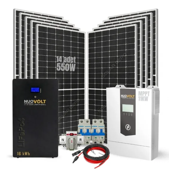 11KW Tam Donanımlı Güneş Enerjisi Paketi - Lityum Bataryalı Solar Set